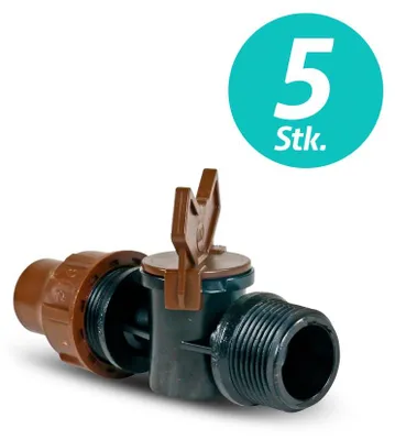 Produktbild von 5x Rain Bird Kugelhahn ¾'' AG 13/16 mm PE-Rohr