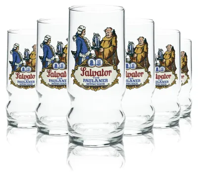 Produktbild von 6x Paulaner Glas 0,25l Bier Becher Gläser Salvator Brauerei Bayern Sammler Bar