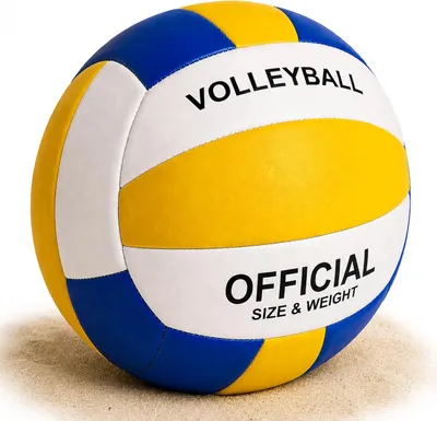 Produktbild von Volleyball Größe 5 – Weicher Wasserball und Freizeitball aus Polyurethan, schwimmfähig & griffig für Kinder & Erwachsene, Strand und Pool (Volleyball)