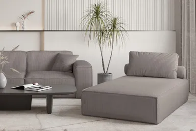 Produktbild von Chaiselongue Sezlong Liege CELES PREMIUM in Stoff Scala Taupe