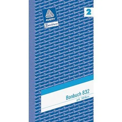 Obrázok produktu pre Avery Zweckform® 832 832 kniha potvrdeniek, kompaktný blok, s čašníkom, 2 x 50 listov, žltá