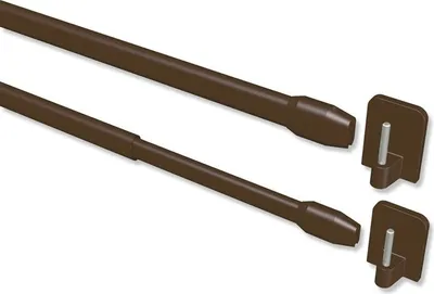 Produktbild von Interdeco Vitragestangen mit Klebehaken, Scheibenstange Braun, 60-100 cm (Packung 8 Stück)