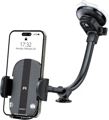 Produktbild von Handyhalterung Auto Saugnapf, Universal KFZ Handyhalterung Auto Windschutzscheibe, Smartphone Halterung Handyhalter Auto für iPhone 17/16/15/13/12/11, Samsung S24/S22, Redmi,Huawei,usw