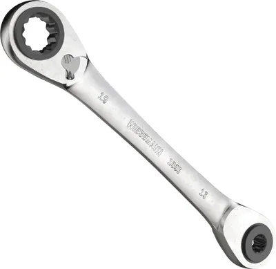 Image de WIESEMANN 1893 Clé à cliquet à œil double multi 4-en-1 de 10, 13, 17, 19mm avec 72 dents de I clé à cliquet à œil I 81031