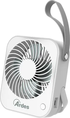 Obrázok produktu pre Ardes AR5F03BT, Domáci lopatkový ventilátor, Šedá, Biela, Tabuľka, 10 cm, Batérie, USB, 2 W