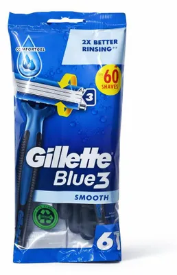 Obrázek produktu pro Gillette Blue 3 Smooth holicí strojek s 6 čepelemi - Sada 6 ks