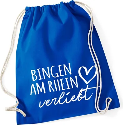 Produktbild von Huuraa Turnbeutel Nidderau verliebt 12 Liter Bright Royal Baumwolle Rucksack Geschenkidee