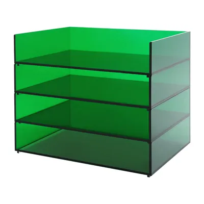 Image de étagère de rangement à 4 niveaux Organiseur de bureau en acrylique Organiseur de rangement de bureau empilable
