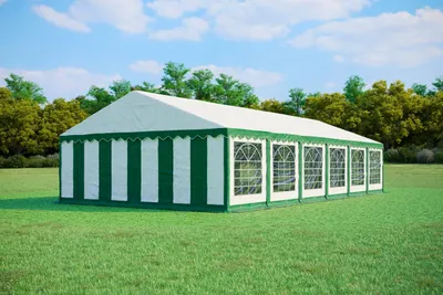 Obrázok produktu pre Pákový stan 6x12 metrov, PVC, štandardná kvalita PLUS, 500 g/m², zelenobielý