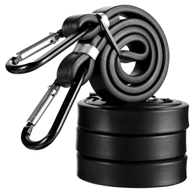 Image de Élastiques avec mousqueton, lot de 4, 62 cm, sangles de fixation pour bagages, extensibles, en latex