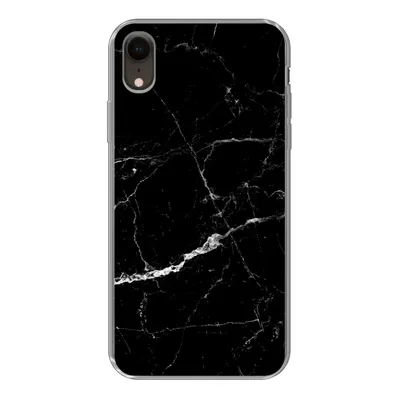 Produktbild von MuchoWow® Handyhülle Schutzhülle Hülle für iPhone XR Marmor - Schwarz - Marmoroptik - Weiß - Luxus - Stein Silikon Softcase Handy Hülle - Schutzdeckel
