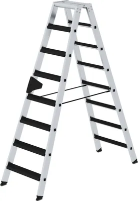 Produktbild von Stufen-Stehleiter beidseitig begehbar mit clip-step relax 2x8 Stufen