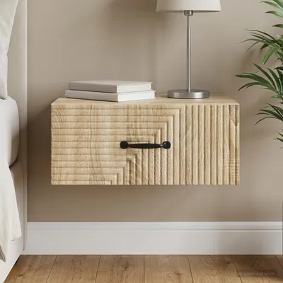 Productafbeelding van vidaXL Wandgemonteerde nachtkastje, Sonoma-eikenhout, 49 x 34,5 x 20 cm