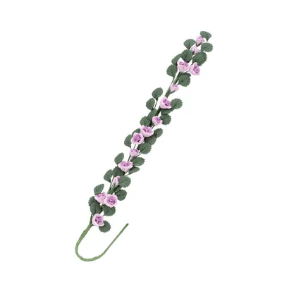 Imagen del producto de Flores para casas de muñecas, decoración de jardín para casas de muñecas, ramo largo para casas de muñecas, guirnalda de mini rosas, accesorios decorativos para casas de muñecas