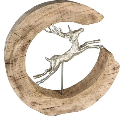 Produktbild von Casablanca Skulptur"Jumping"Mangoholz/Alu. H.44cm