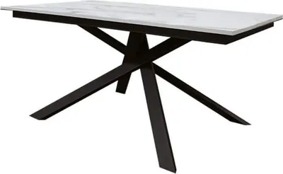 Immagine prodotto di Milani Home - tavolo da pranzo allungabile 160-220 x 90 x 77 cm, effetto marmo nero, metallo