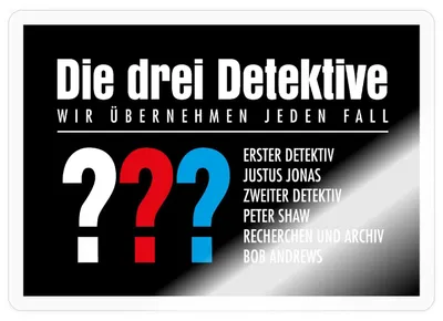 Produktbild von Spreadshirt Die Drei Fragezeichen Detektive Visitenkarte Sticker Sticker Aufkleber, 10 x 10 cm, Transparent glänzend