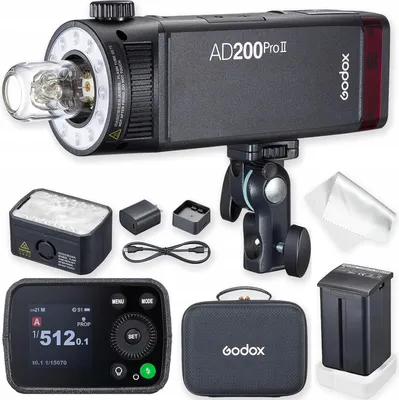 Zdjęcie produktu dla Godox AD200 Pro II lampa LED regulowana moc 1/512