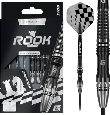 Produktbild von Dartpfeile Rook Serie 95% Wolfram, extra schlank, kompakt, ausgewogener Grip für Wettkampf