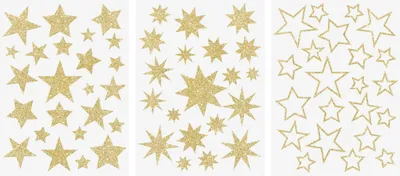 Produktbild von HEYDA 203584469, Papier, Gold, Sternenmuster, Entfernbar, Fenster, Glas