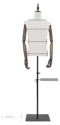 Obrázok produktu pre Mužský torzo manekýna, stojací model, robustná konštrukcia, hnedá farba