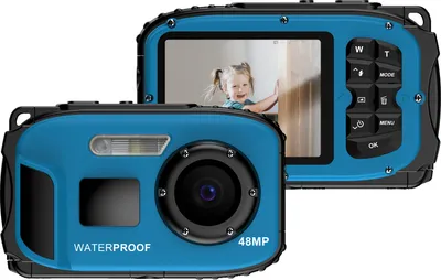 Produktbild von 1080P wasserdichte Digitalkamera, 48 MP, digitale Videokamera, 2,4-Zoll-IPS-Bildschirm, IP68, 5 m Gehaeuse, wasserdicht, Tiefe, Autofokus, 4-facher Digitalzoom, eingebauter Akku, Geburtstags- und Festivalgeschenk fuer Kinder, Jungen, Maedchen, Studenten, Teenager