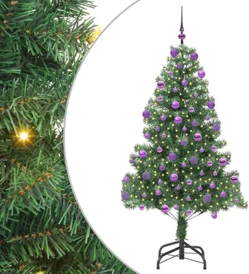 Obrázok produktu pre vidaXL Vianočný stromček s 300 LED diódami so stojanom Zelený 210 cm PVC