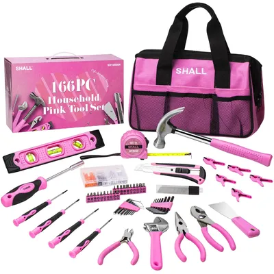 Produktbild von 166-teiliges Werkzeugset in Rosa für den Heimgebrauch