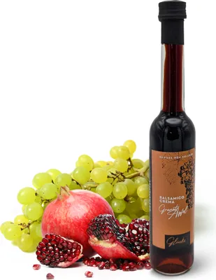 Produktbild von Glücks Momente - Granatapfel Crema - 100ml Balsamico Crema Frucht Essigzubereitung mit 3% Säure, für Dressings, Marinaden & Desserts - Balsamico Essig aus Deutschland, Feinkost Geschenkidee