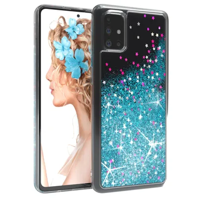 Produktbild von EAZY CASE - Glitzer Hülle kompatibel mit  Samsung Galaxy M51 Glitzer Schutzhülle, Soft Case, Backcover Transparent mit Motiv