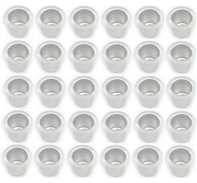 30 Mini-Kerzenhalter aus Aluminium, silber, für Stabkerzen