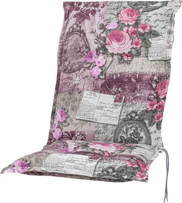 Produktbild von Auflage Mittellehner Florence 0798 rosa-grau Blumen Landhaus 110x50x8 cm KETTtex Shabby