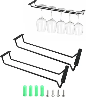 Imagen del producto de Soporte de metal para copas, juego de 2 unidades, 34 cm, ideal para cocina y bar