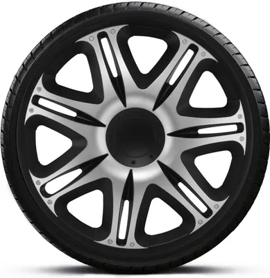 Produktbild von Radkappen Radzierblenden SATZ (4Stück) 15 Zoll NASCAR SILVER BLACK Z460890