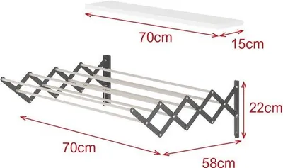 Produktbild von Wandtrockner ausziehbar mit Ablage 70 cm Anthrazit