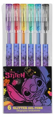 Immagine prodotto di Set di penne glitterate - 6 colori sorprendenti Stitch Black 91378 - Dai vita ai tuoi appunti e alla tua creatività!