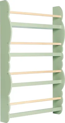 Produktbild von WOLTU Kinder Bücherregal, mit 4 Ablagen,aus Kiefernholz E1 MDF, Grün