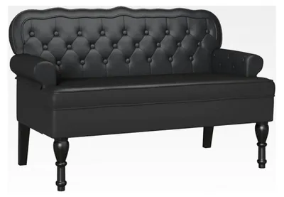 Produktbild von Chesterfield-Bank Schwarz 119,5 x 64,5 x 75 cm Kunstleder