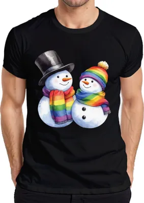 Produktbild von LGBTQ+ Schneemänner - Weihnachten Weihnachtsgeschenk Christmas Herren T-Shirt, Schwarz, XXL