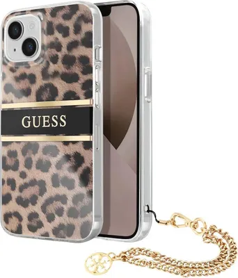 Produktbild von Guess Guhcp13Skbsleo Iphone 13 Mini 5,4 Leopard Hardcase Gold Kette