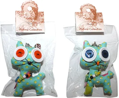 Produktbild von Tier-Anhänger mit Knopfaugen - Freche Katze 09 - Tierpüppchen