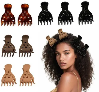 Productafbeelding van Haarspange-set - 9 stuks - Onopvallend - Krulclip - Haarspange - Geschikt voor dik haar - Rode haarspangen