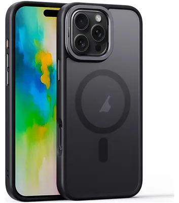 Produktbild von Mobigear Stoßfeste iPhone 16 Pro MagSafe Hülle, Hartschalenhülle, Rückseite - Schwarz
