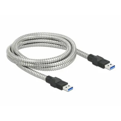Produktbild von Delock USB 3.2 Gen 1 Kabel Typ-A Stecker zu Typ-A Stecker mit Metallmantel 2 m