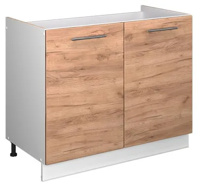 Produktbild von Spülenunterschrank Vicco Fame-Line Goldkraft Eiche/Weiß 100 cm, AP Eiche, Model 61589