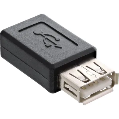 Produktbild von InLine Micro-USB Adapter, USB A Buchse an Micro-USB B Buchse, USB 2.0 A female, Micro-USB type B, Schwarz