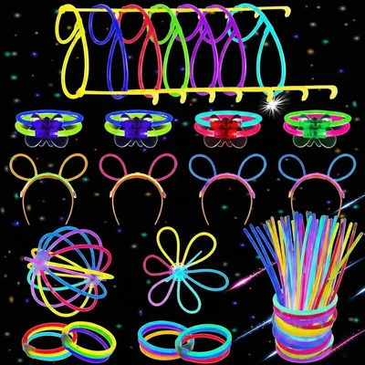 Knicklichter Party Set – 100 Stück mit Verbindern, leuchtend