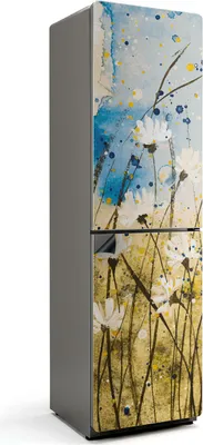 Produktbild von Aquarell zarte Wiese – Magnetische Kühlschrank Abdeckung – Dekorfolie magnetisch Küche – Kühlschrank Magnet Deko – selbstklebende Magnettafel – Magnetfolie für Kühlschranktür – 60x205 cm