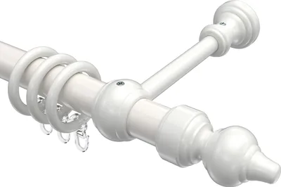 Produktbild von Interdeco Gardinenstange / Vorhangstange Weiß, Typ Classic Rondo (Rillenform), 28 mm Ø 1-läufig, 600 cm