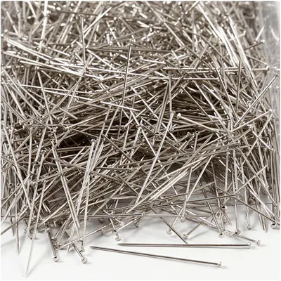Produktbild von Stecknadeln, L 37 mm, Dicke 0,7 mm, ca. 4500 Stk, Silber, 500 g/ 1 Pck [HOB-41113]